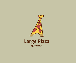 长颈鹿披萨店标志logo设计含义品牌策划vi设计介绍